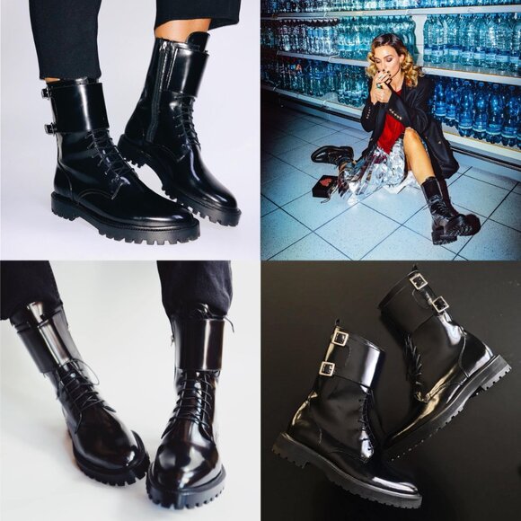 INCH2 Camden Double Monk Buckle Leather Combat Boot - Picture 5 of 15